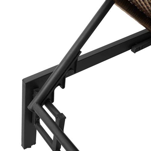 vidaXL Sun Lounger with Cushion Brown Poly Rattan