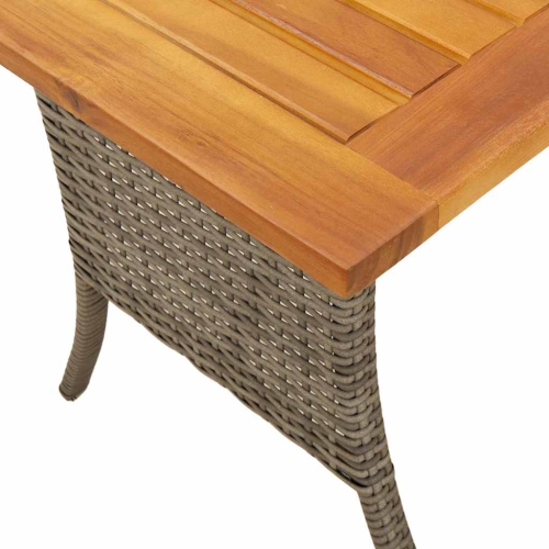 Divan de jardin vidaXL 3 places avec coussins et table gris poly rotin