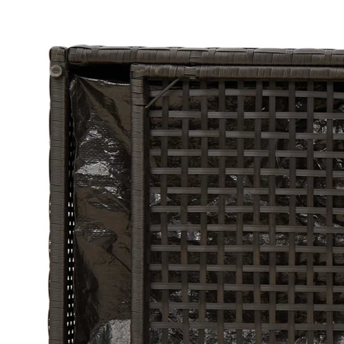 vidaXL Outdoor Storage Bench with Cushion Black 100 cm Poly Rattan