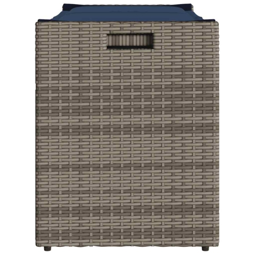 vidaXL Outdoor Storage Bench with Cushion Grey 100 cm Poly Rattan