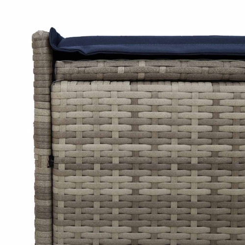 vidaXL Outdoor Storage Bench with Cushion Grey 100 cm Poly Rattan