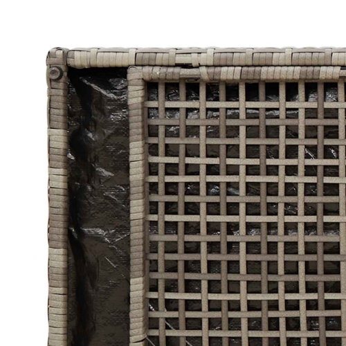 vidaXL Outdoor Storage Bench with Cushion Grey 100 cm Poly Rattan