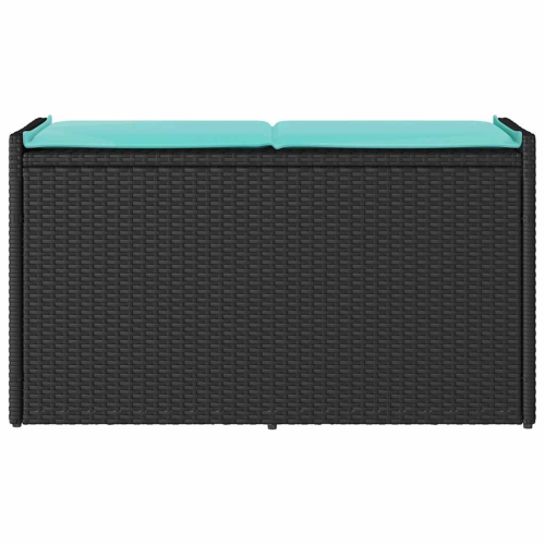 vidaXL Outdoor Storage Bench with Cushion Black 100 cm Poly Rattan
