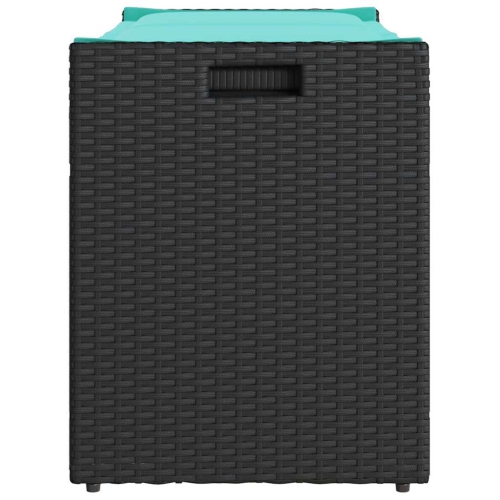 vidaXL Outdoor Storage Bench with Cushion Black 100 cm Poly Rattan