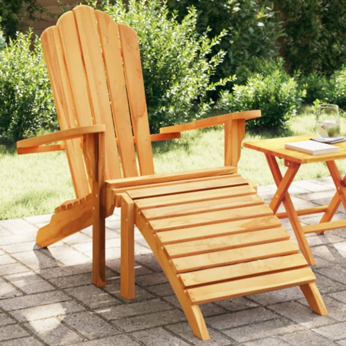 vidaXL Garden Adirondack Chair with Footrest Solid Wood Teak