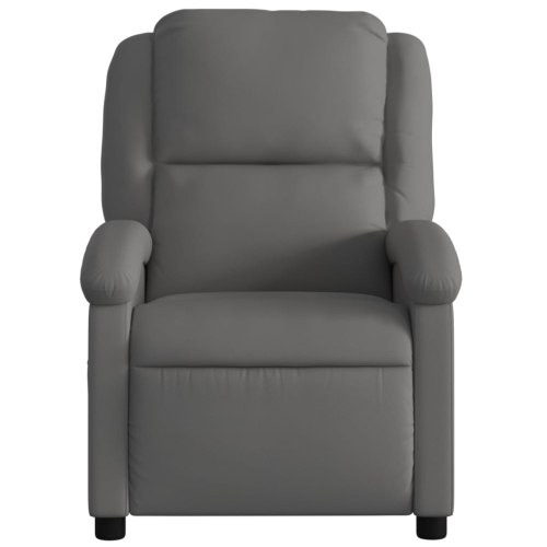 vidaXL Recliner Chair Grey Real Leather