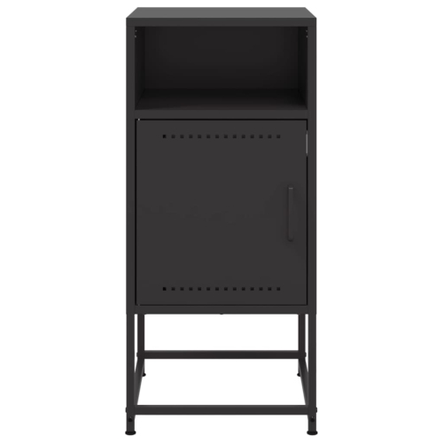 vidaXL Bedside Cabinet Black 36x39x78 cm Steel