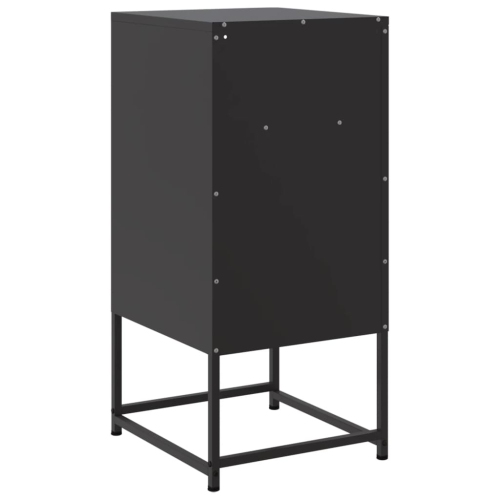 vidaXL Bedside Cabinet Black 36x39x78 cm Steel