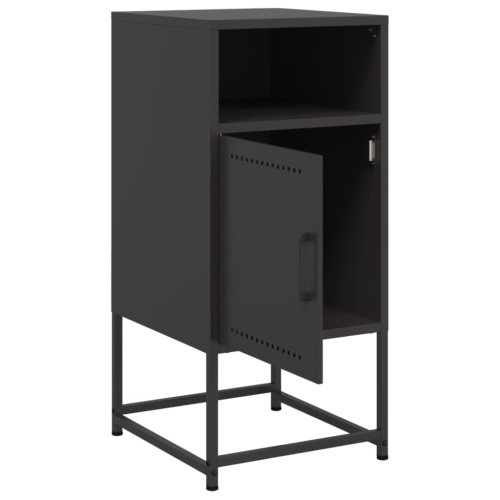 vidaXL Bedside Cabinet Black 36x39x78 cm Steel