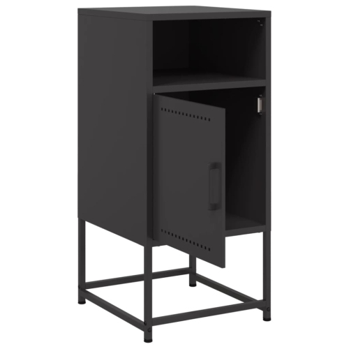 vidaXL Bedside Cabinets 2 pcs Black 36x39x78 cm Steel