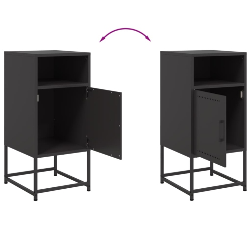 vidaXL Bedside Cabinets 2 pcs Black 36x39x78 cm Steel