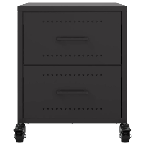 vidaXL Bedside Cabinets 2 pcs Black 36x39x43.5 cm Steel