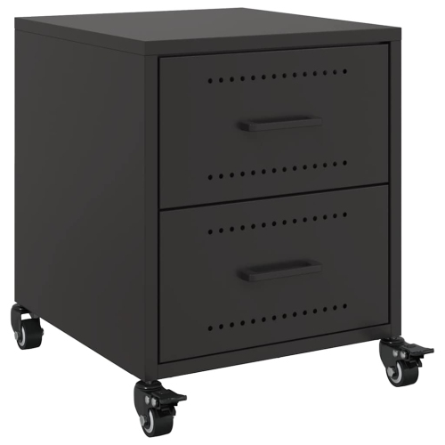 vidaXL Bedside Cabinets 2 pcs Black 36x39x43.5 cm Steel
