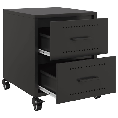 vidaXL Bedside Cabinets 2 pcs Black 36x39x43.5 cm Steel