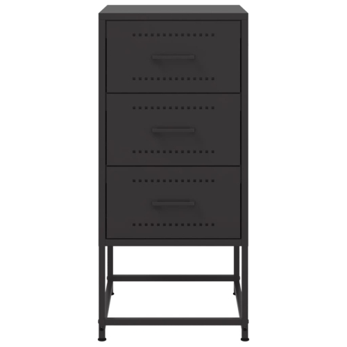 vidaXL Bedside Cabinets 2 pcs Black 36x39x78 cm Steel