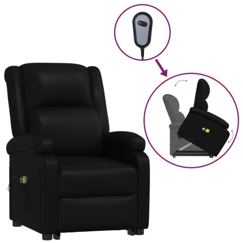 Fauteuil de massage debout vidaXL en similicuir noir