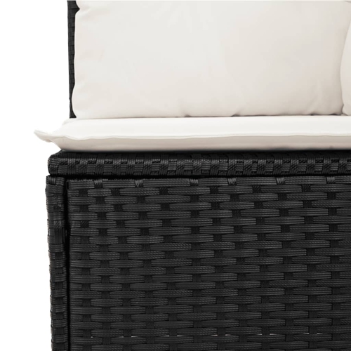 Ensemble de 8 pièces avec canapé de jardin et coussins en rotin de polyester noir VidaXL