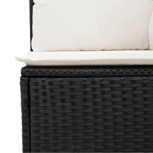 Ensemble de 4 pièces avec canapé de jardin et coussins en rotin de polyester noir VidaXL