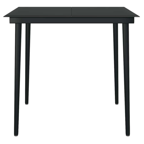 vidaXL 5 Piece Garden Dining Set with Cushions Black Poly Rattan Glass