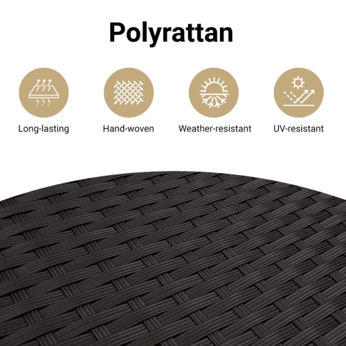 Ensemble de 11 pièces avec canapé de jardin et coussins en rotin de polyester noir VidaXL