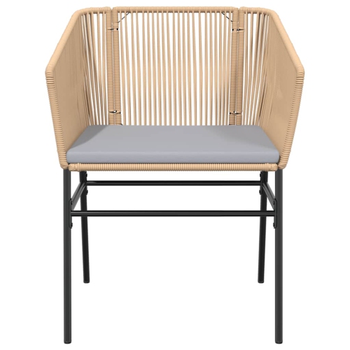 vidaXL 5 Piece Garden Dining Set with Cushions Brown Poly Rattan Glass