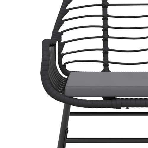 vidaXL 5 Piece Garden Dining Set with Cushions Black Poly Rattan Glass