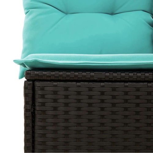 Ensemble de 9 pièces avec divan de jardin et coussins en poly/rotin/acacia noir VidaXL