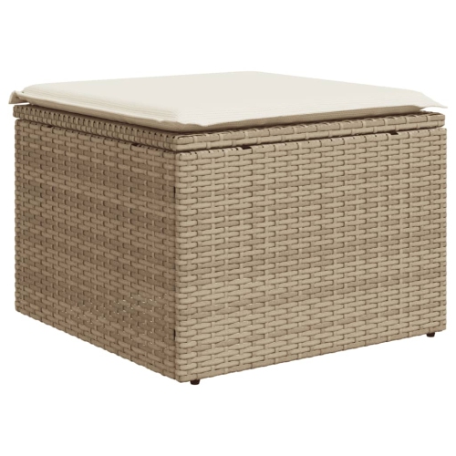 Ensemble de 8 pièces avec divan de jardin et coussins en rotin polyester beige VidaXL