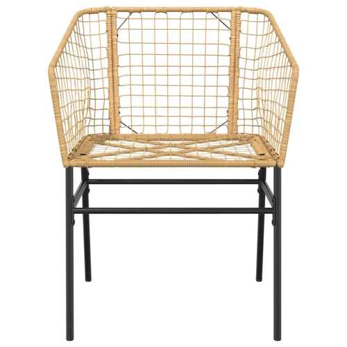 vidaXL 5 Piece Garden Dining Set Brown Poly Rattan Glass