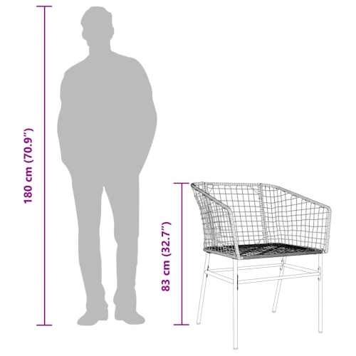 vidaXL 5 Piece Garden Dining Set Brown Poly Rattan Glass