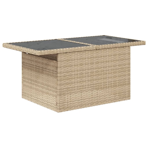 Ensemble de 11 pièces avec divan de jardin et coussins en rotin polyester beige VidaXL