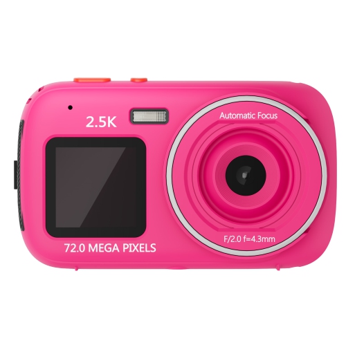 Dual-screen HD digital camera, 16x digital zoom, auto focus, 1.54-inch HD display, 720,000-pixel HD camera, travel portable photography - rose red +