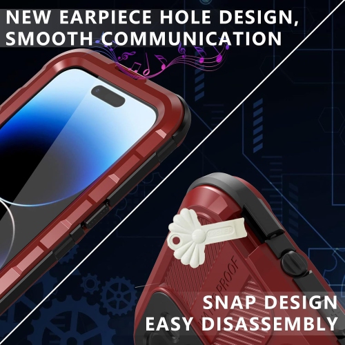 For Apple iPhone 14 promax Waterproof Phone Case Metal Waterproof Case Diving Protection, [Compatible with Magsafe] Shockproof/Dustproof Full Body