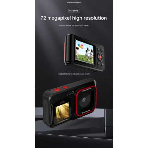 Dual-screen Selfie HD pixel camera, 72-megapixel HD digital camera, 2.4-inch front, 1.5-inch rear, dual-screen student MP3 player, music player,