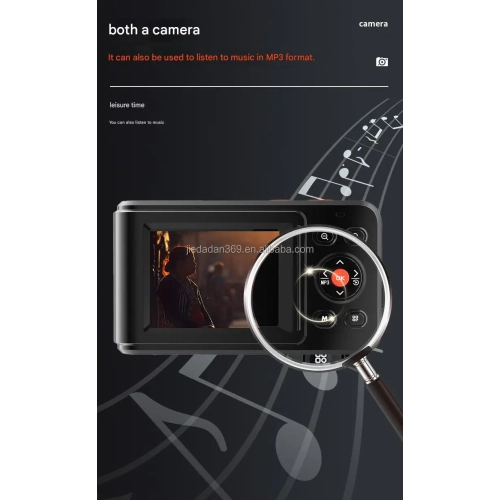 Dual-screen Selfie HD pixel camera, 72-megapixel HD digital camera, 2.4-inch front, 1.5-inch rear, dual-screen student MP3 player, music player,