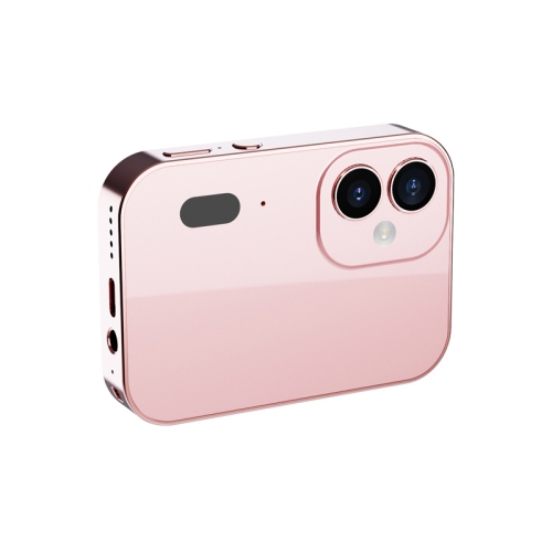 D6 three-camera CCD high-definition digital camera, movie music smart camera, touch screen student card camera-D6 pink standard + card reader + 32G +