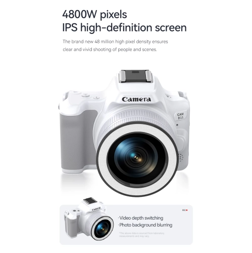 D11 HD 48MP Mini SLR Digital Camera Dual Camera Beauty Light Selfie Video Recording CCD Camera - D11 Black Standard 32G Memory Card + Card Reader +