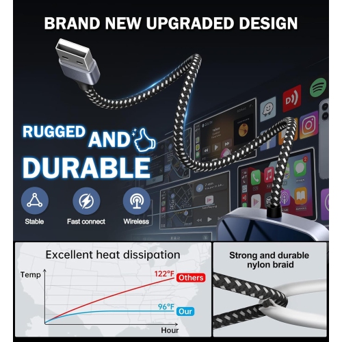 2-in-1 Wireless CarPlay & Android Auto Adapter - Seamless Switch Between Apple & Android, Auto-Connect, 5-15s Fast Pairing, Compatible with iOS