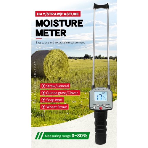 Digital Meter Double Probe Meter For Forage Alfalfa And Straw Portable Backlit Tester