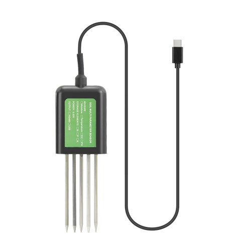 Smart Soil Sensor 5-in-1 NPK EC Moisture Temp pH Meter with APP Data Logger USB Rechargeable Soil Tester for Garden Farm