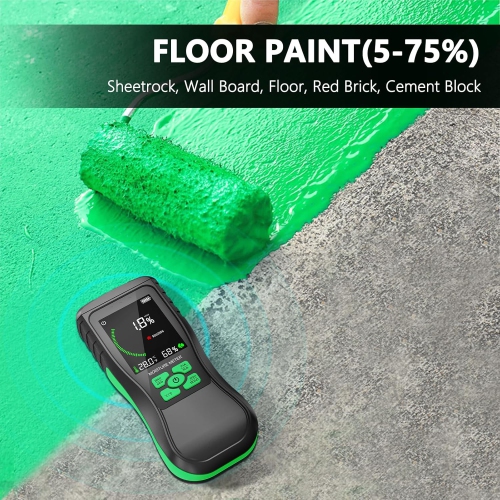 Pinless Moisture Meter for Non-Destructive Induction Moisture Detection in Drywall, Wood, and Masonry with Large LCD Display, 4 Modes for