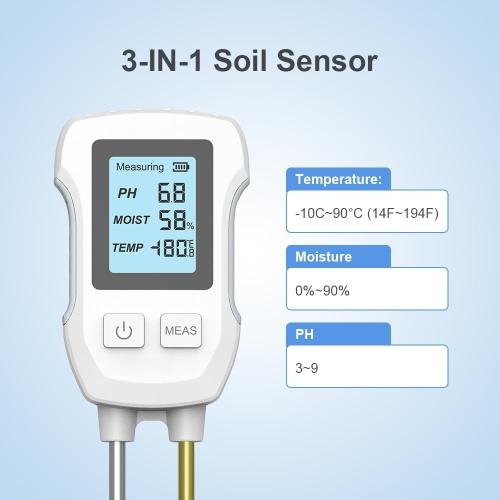 3in1 Soil PH Value Ambient Temperature Humidity Test Meter Indoor Potted Plant Measuring Instrument Plant Cultivation Garde Tools
