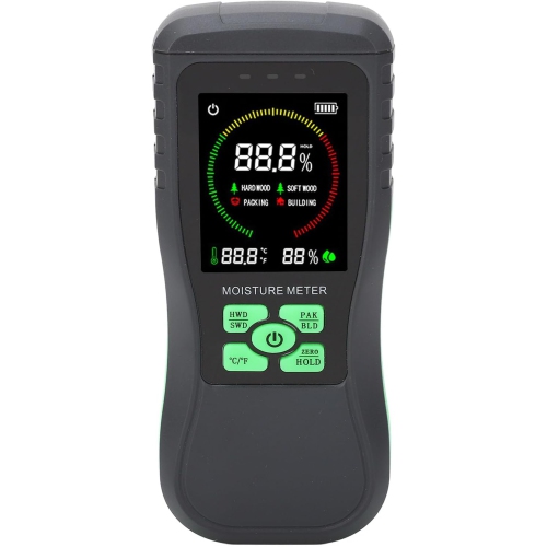 Digital Meter, Non Destructive Testing, Color LCD Display, Instant Calibration, for Wood, Paper, Drywall, Cement, Construction and Woodworking