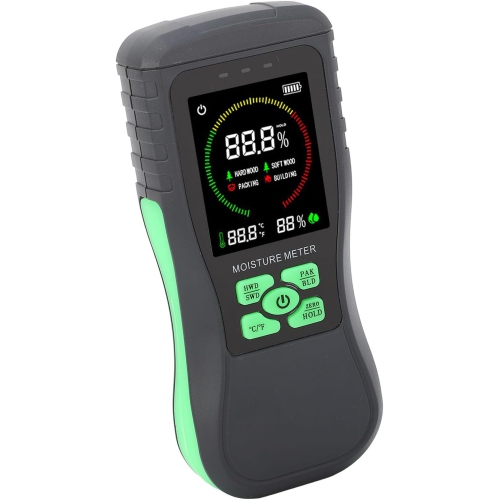 Digital Meter, Non Destructive Testing, Color LCD Display, Instant Calibration, for Wood, Paper, Drywall, Cement, Construction and Woodworking