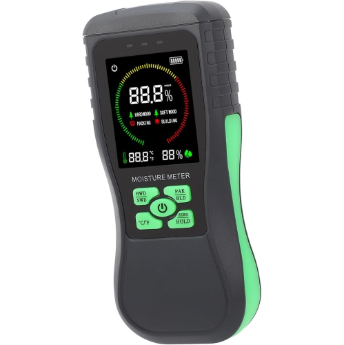 Digital Meter, Non Destructive Testing, Color LCD Display, Instant Calibration, for Wood, Paper, Drywall, Cement, Construction and Woodworking