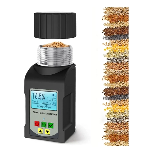 Portable Mini Cup Grain Moisture Meter for Coffee, Cocoa, Rice, Wheat 25 Kinds Grains Moisture Tester with 250 Data Storage, Digital Meter Readout