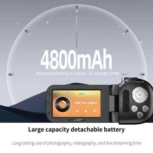 D9 HD Digital Video Camera 4K Wireless Microphone Filter Camera - D9 Red + Fill Light + Wireless Microphone + Lens Hood + Stable Bracket + Card