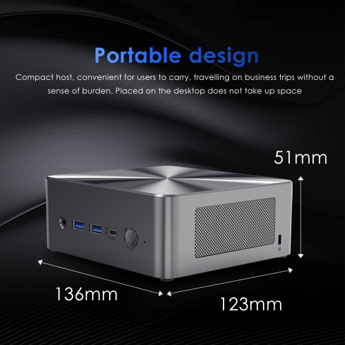 Mini-PC BRE NUC 7 A Core i5-12450H jusqu'à 4,4 GHz, mémoire vive DDR4 d'16 Go, ordinateurs SSD NVMe 512 Go, ordinateur de bureau