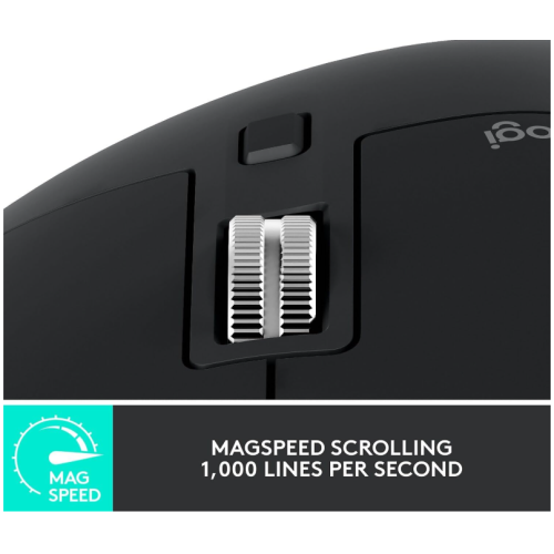 Logitech MX Master 3S Wireless Mouse Standard Edition with Logi Bolt USB Receiver, Ultra-fast Scrolling, Quiet Clicks - Black