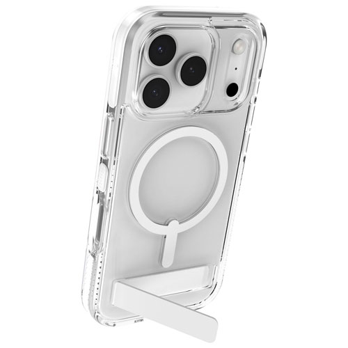 Étui rigide ajusté Santa Cruz Snap de ZAGG avec MagSafe et béquille pour iPhone 17 Pro - Blanc